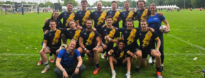 Des internationaux belges avec les Brussels Rainstorms
